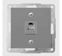 Механизм компьютерной розетки RJ-45, металлик, Fiorena