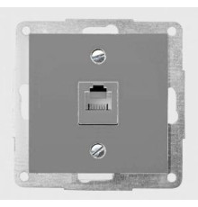 Механизм компьютерной розетки RJ-45, металлик, Fiorena