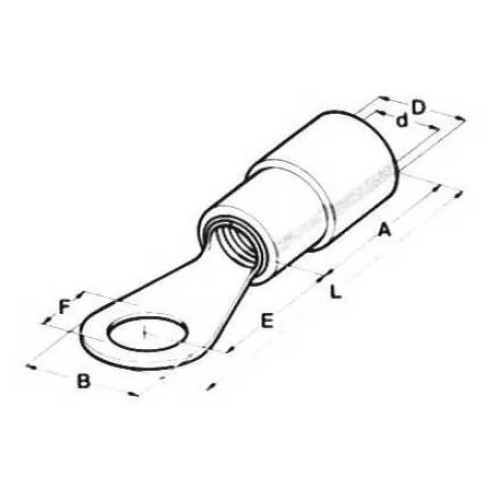 Наконечник кольцевой 0,25-1,5 мм кв М3, красный, (100 шт) BM00109