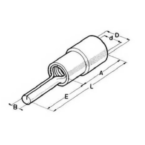 Наконечник штыревой 0,25-1,5 мм кв l=12мм (100 шт) BM00150
