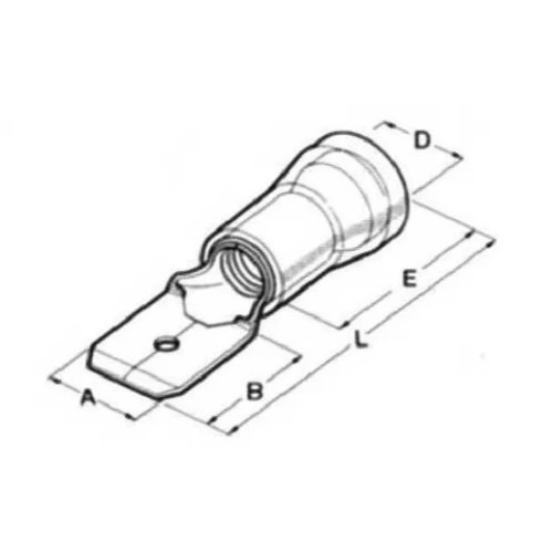 Наконечник Faston 1,5-2,5мм кв (папа 6.3х0.8) синий (100 шт) BM00280