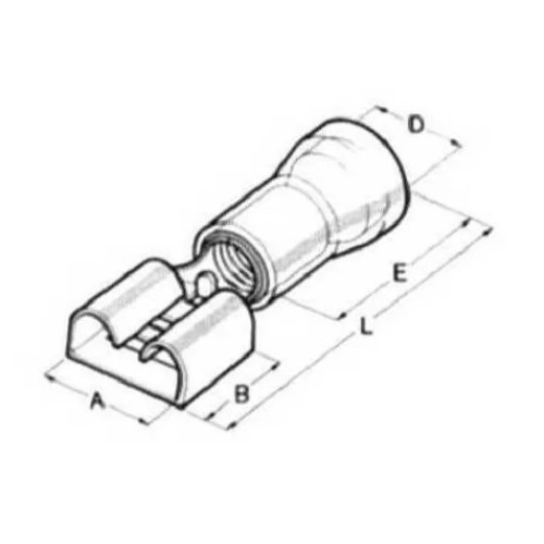 Наконечник Faston 4-6мм кв (мама 6.3х0.8) желтый (50 шт) BM00392