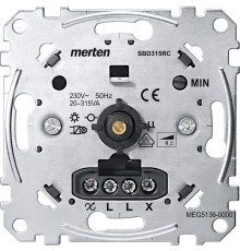 Диммер поворотный 20-315 Вт для емкостной нагрузки (RC), Merten MEG5136-0000