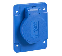 Розетка SCHUKO синяя, 65x85 мм, 250В/16А, IP54