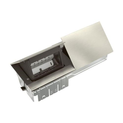 Выдвижной лючок в стол на 2 стороны, 8 модулей, нержавеющая сталь, INCARA Legrand 654804