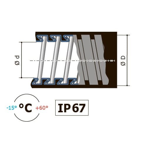 Металлорукав Р3-Ц-П-18 Standard, в ПВХ-оболочке, Дн18мм, с протяжкой, цвет черный 6196-2018