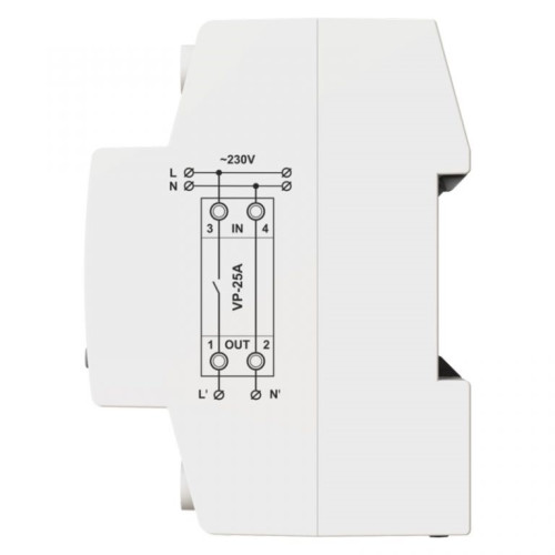 Реле напряжения 63А в компактном корпусе, белая индикация, VP-63A M2W DigiTop