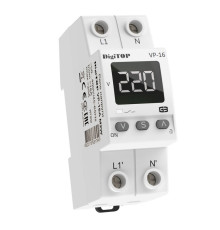 Реле напряжения 16А в компактном корпусе, белая индикация, VP-16A M2W DigiTop