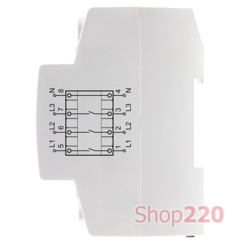 Реле напряжения 63А трехфазное, белая индикация, VP-3F63A M6W DigiTop