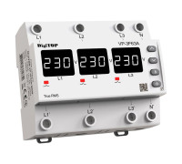 Реле напряжения 63А трехфазное, белая индикация, VP-3F63A M6W DigiTop