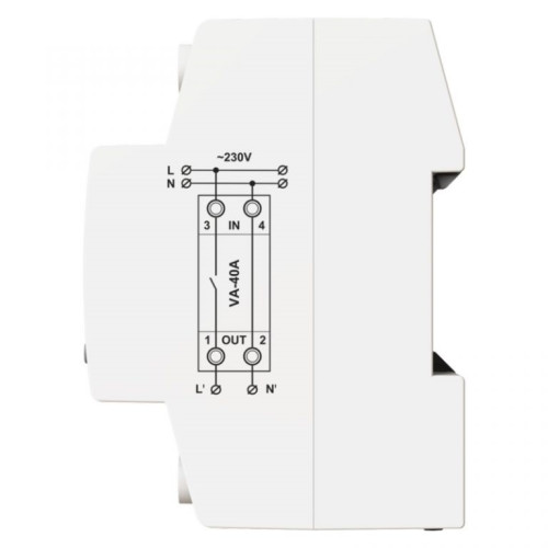 Реле напряжения с контролем тока 40А, белая индикация, VA-40A M2W DigiTop
