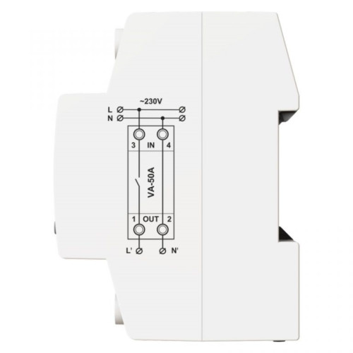 Реле напряжения с контролем тока 50А, VA-50A M2R DigiTop
