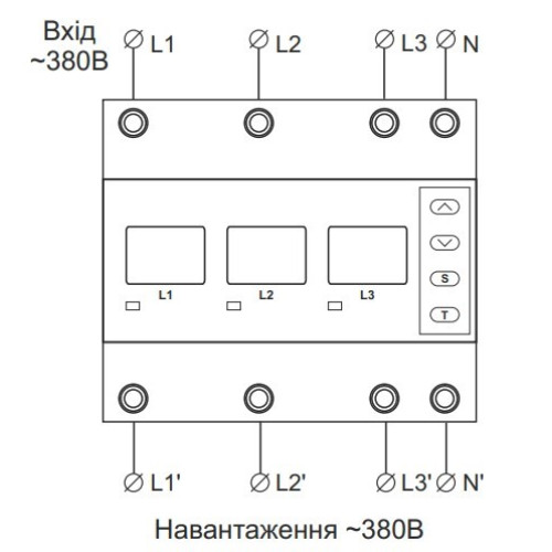 Реле напряжения с контролем тока 40А трехфазное, VA-3F40A M6R DigiTop