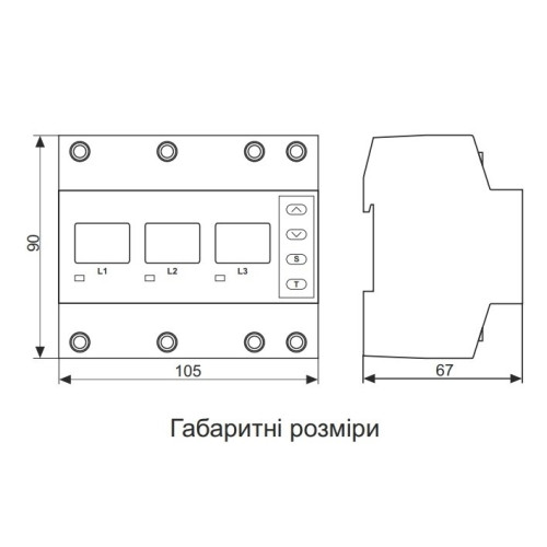 Реле напряжения с контролем тока 63А трехфазное, VA-3F63A M6R DigiTop