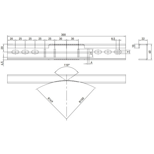 Кронштейн крепления электрического щита на опору, L=300мм, e.mount.bracket.300 s053211