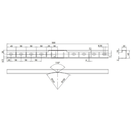 Кронштейн крепления электрического щита на опору, L=500мм, e.mount.bracket.500 s053212