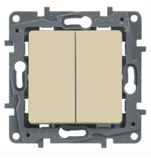 Выключатель двухклавишный, слоновая кость, 672302 Legrand Etika