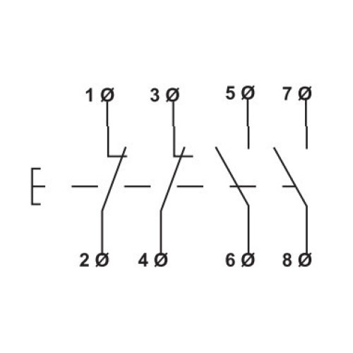 Кнопка без фиксации модульная, 2NO+2NC, зеленый, МВ-22