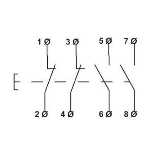 Кнопка без фиксации модульная, 2NO+2NC, красный, МВ-22