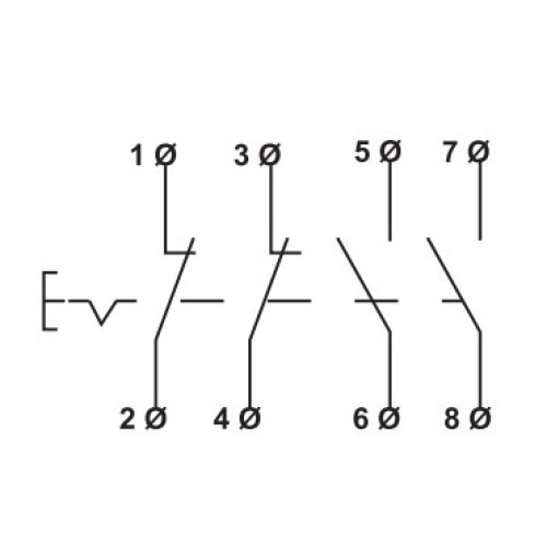 Кнопка с фиксацией модульная, 2NO+2NC, белый, МВ-22