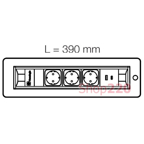 Вращающийся блок розеток 3х220В + USB тип С + С (47Вт), черное стекло, Versaturn ASA 060.24F.00071