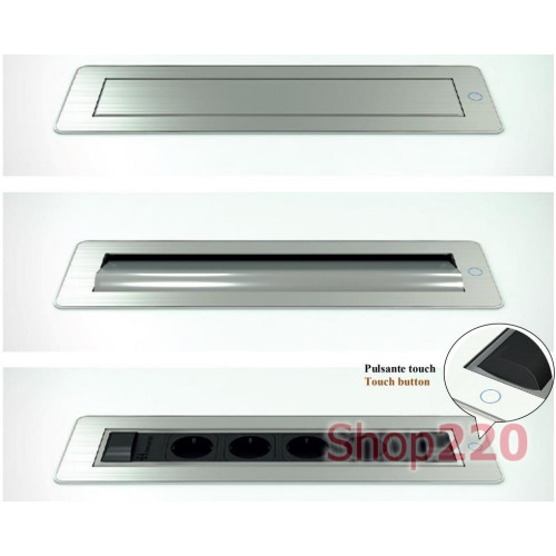 Вращающийся блок розеток 3х220В + USB тип С + С (47Вт), черное стекло, Versaturn ASA 060.24F.00071