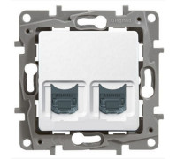 Розетка телефонная RJ-11 и компьютерная RJ-45, белый, 672252 Legrand Etika