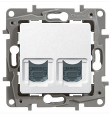 Розетка телефонная RJ-11 и компьютерная RJ-45, белый, 672252 Legrand Etika