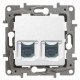 Розетка телефонная RJ-11 и компьютерная RJ-45, белый, 672252 Legrand Etika