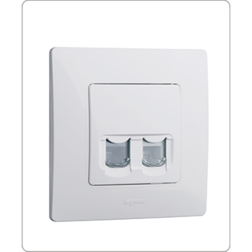 Розетка телефонная RJ-11 и компьютерная RJ-45, белый, 672252 Legrand Etika