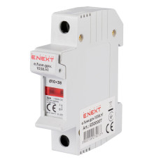 Держатель предохранителей 10х38 до 32А, DC, 1 полюс, на дин-рейку, e.fuse.gpv.1038.h1 Enext