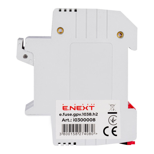 Держатель предохранителей 10х38 до 32А, DC, 2 полюса, на дин-рейку, e.fuse.gpv.1038.h2 Enext i0300008