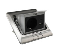 Лючок 220В + USB A+C, алюминий, IP44, ElectroHouse EH-F012