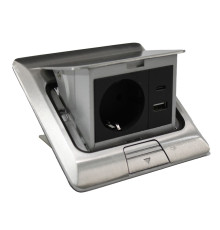 Лючок 220В + USB A+C, алюминий, IP44, ElectroHouse EH-F012