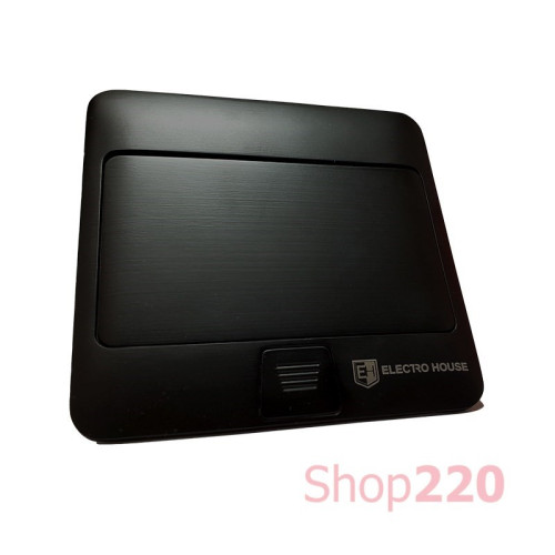 Лючок 220В + USB А+С, черный, IP44, ElectroHouse EH-F011