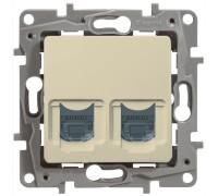 Розетка телефонная RJ-11 и компьютерная RJ-45, слоновая кость, 672352 Legrand Etika