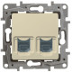 Розетка телефонная RJ-11 и компьютерная RJ-45, слоновая кость, 672352 Legrand Etika