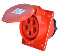 Силовая встраиваемая розетка 5п., 380В, 32А, e.socket.pro.5.32.wall Enext