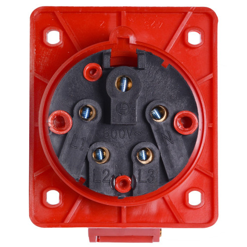 Силовая встраиваемая розетка 5п., 380В, 32А, e.socket.pro.5.32.wall Enext p012015