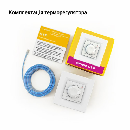 Термостат для теплого пола с рамкой terneo rtp, белый
