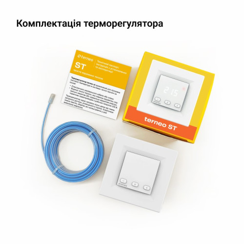 Терморегулятор для теплого пола с рамкой terneo st NEW, белый