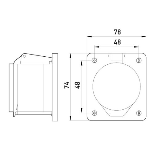 Силовая встраиваемая розетка 3п., 230В, 16А, e.socket.pro.3.16.wall Enext p012010