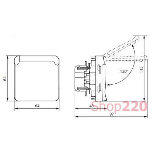 Розетка влагозащищенная IP55, белый, безвинтовой зажим, 69640 Legrand
