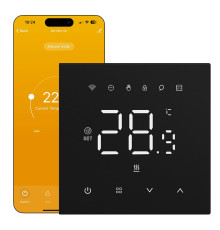 Wi-Fi терморегулятор с большим сенсорным экраном + Tuya, черный, terneo nx black