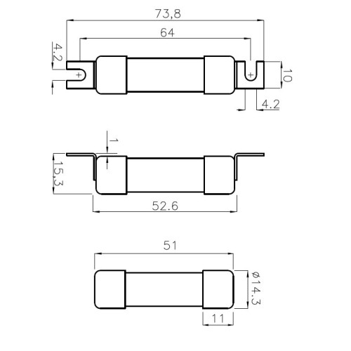Предохранитель 36А gPV 14x51, 1000В, ETI 2637115
