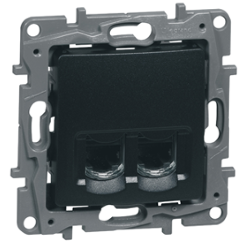 Розетка телефонная RJ-11 и компьютерная RJ-45, антрацит, 672652 Legrand Etika