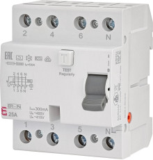 Дифференциальное реле 25А, 300мА, 4 полюса, тип А, EFI6-P4 25/0,3 ETI