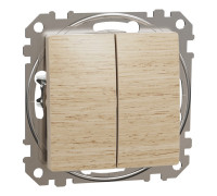 Проходной выключатель 2кл., берёза, Sedna Design