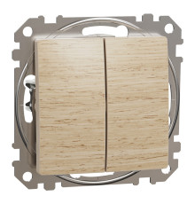 Проходной выключатель 2кл., берёза, Sedna Design