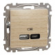 USB розетка A+C, берёза, Sedna Design Schneider Electric SDD180405U